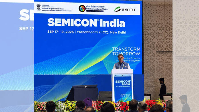 Foreign Secretary Vikram Misri delivers his address at SEMICON India 2026 | X/@SEMIIndia