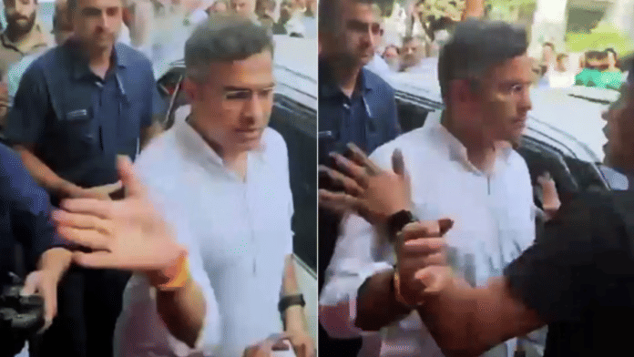 Screenshots purportedly showing Parvesh Verma slapping Sahib Singh, who works with AAP MLA Jarnail Singh | X