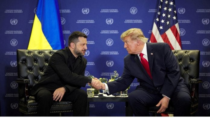 US President Donald Trump and Ukraine's President Volodymyr Zelenskyy on the sidelines of the 81st United Nations General Assembly (UNGA) in New York | Reuters file