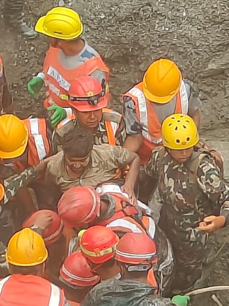 The Nepal Army rescuers used drone mapping, satellite data and heavy machinery to locate and reach the flooded tunnel | By special arrangement