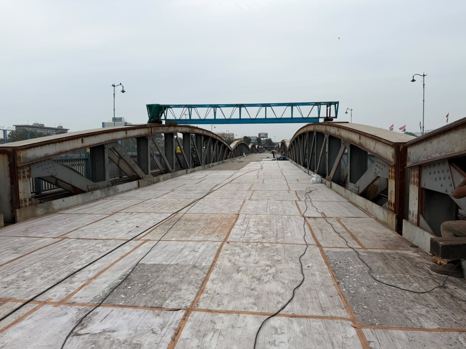 The floor of the Ellis Bridge being restored | Nootan Sharma/ThePrint