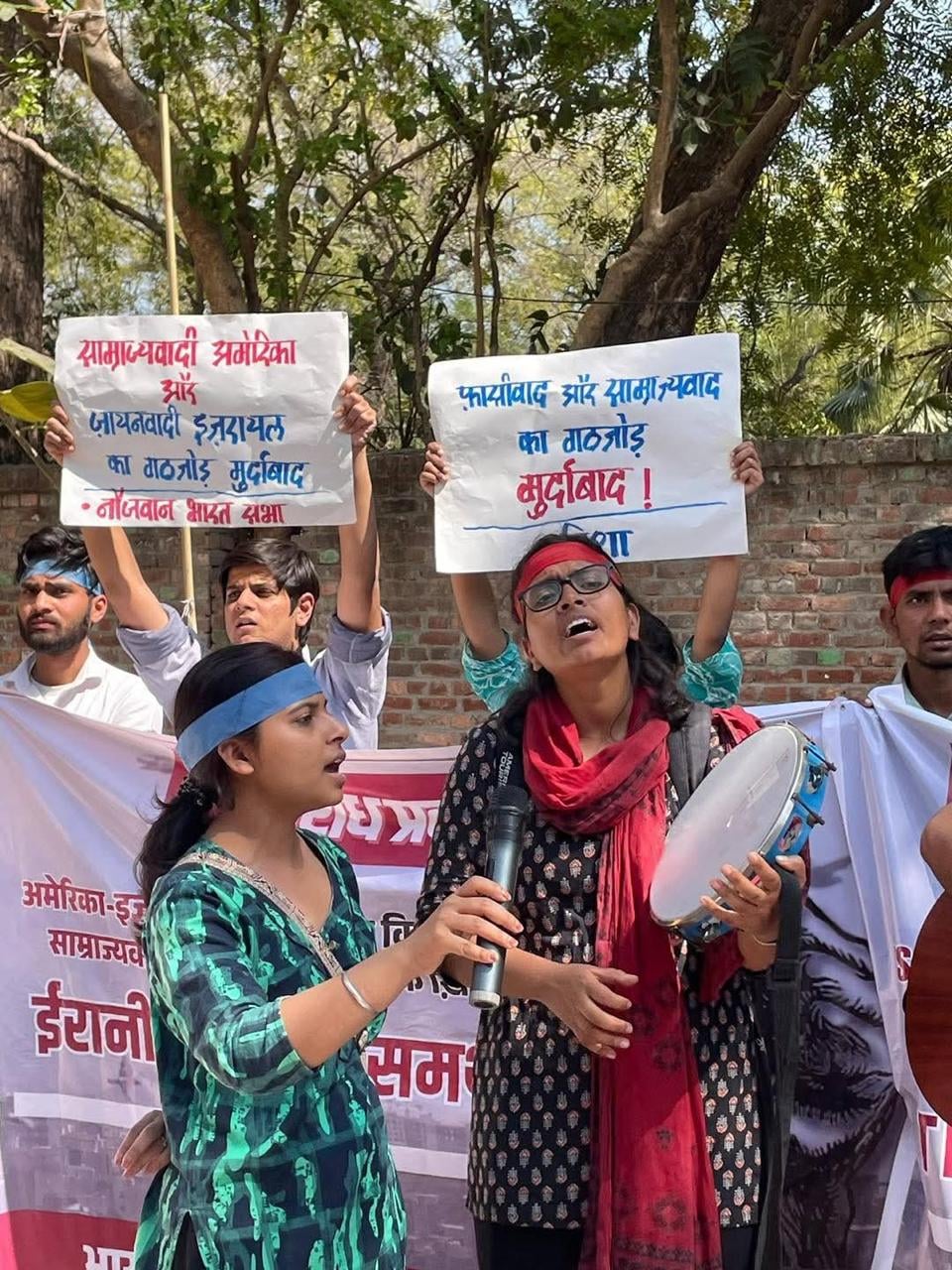 Akriti Chaudhary at a protest. | Special arrangement 