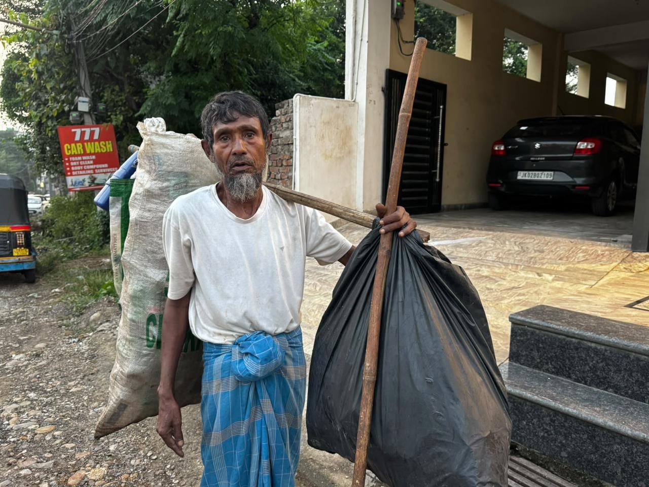 A Rohingya refugee collects discarded items for a living in Jammu. | Photo: Sagrika Kissu | ThePrint