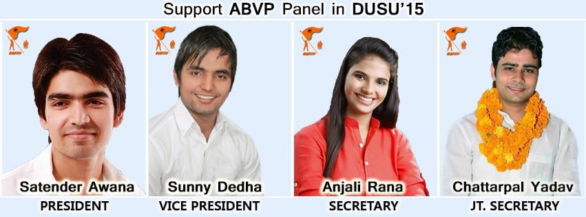 The ABVP Panel of DUSU 2015. Image: ABVP website
