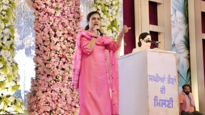 Gayatri Bishnoi is a former media student & TV presenter who moved into fashion entrepreneurship before joining AAP. | X/@GayatriBishnoi_