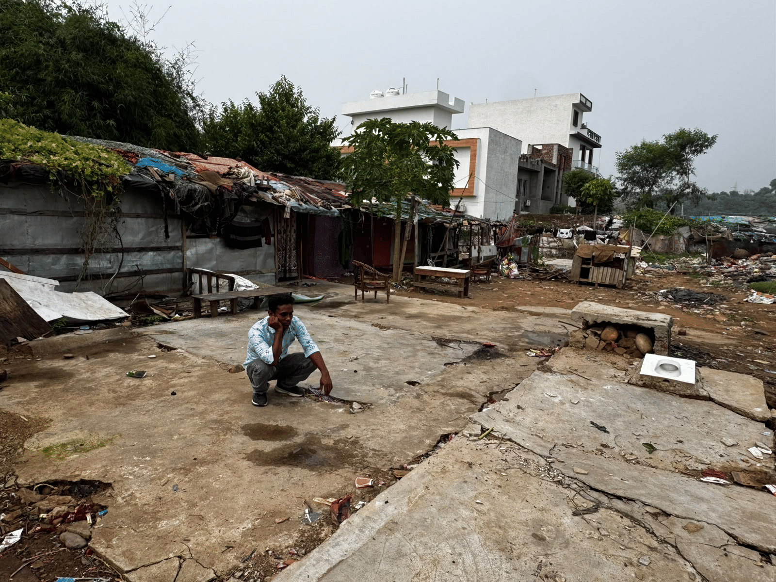 Mohammad Areeb at the plot in Karyani Talab where his jhuggi once stood. | Photo: Sagrika Kissu | ThePrint