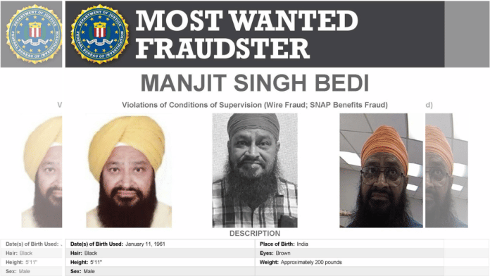 Manjit Singh Bedi is on FBI's Most Wanted list for allegedly defrauding US govt of $600,000 | Source: X/FBI director Kash Patel