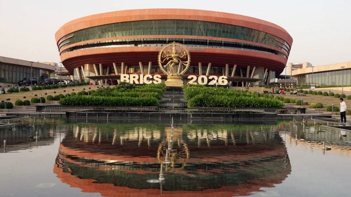 A view of Bharat Mandapam ahead of the BRICS Summit 2026 in New Delhi | @MEAIndia X/ANI Photo