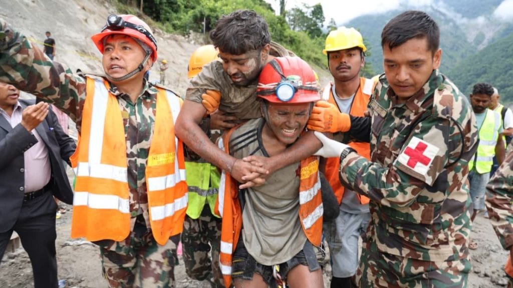 Sanjay Shah, an operator at the hydropower project, after being rescued from the tunnel | By special arrangement