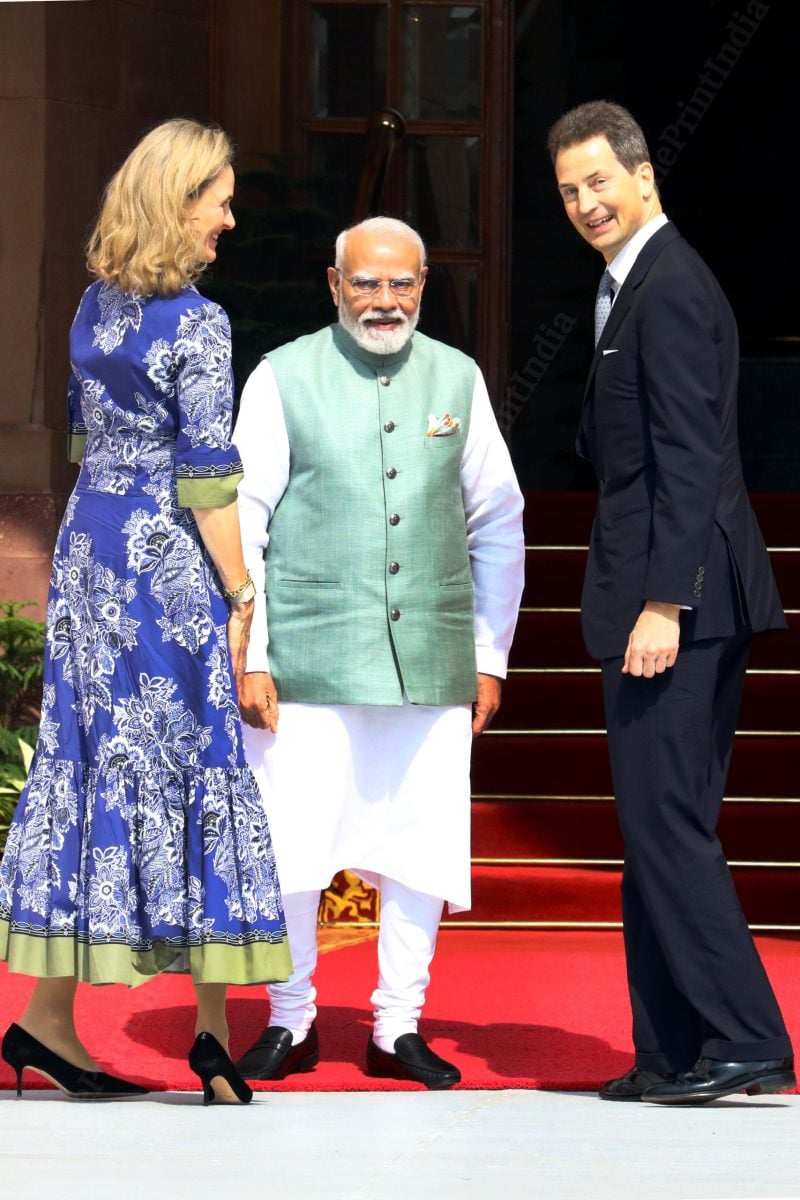 PM Modi meets Liechtenstein's Hereditary Prince Alois and Princess Sophie at Hyderabad House in New Delhi | Praveen Jain/ThePrint