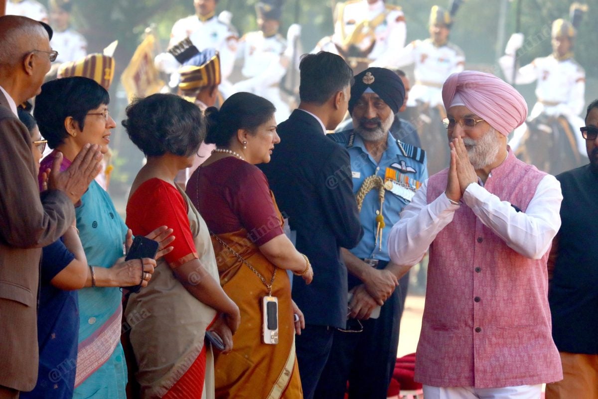Delhi Lieutenant Governor Taranjit Singh Sandhu leaves after the ceremonial reception | Praveen Jain/ThePrint 