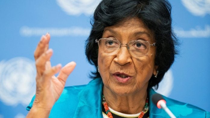 FILE PHOTO: Member of the United Nations Independent International Commission of Inquiry on the Occupied Palestinian Territory, including East Jerusalem, and in Israel, Navanethem Pillay speaks during a press briefing at the United Nations headquarters in New York, U.S., October 27, 2022. REUTERS/Eduardo Munoz/ File Photo