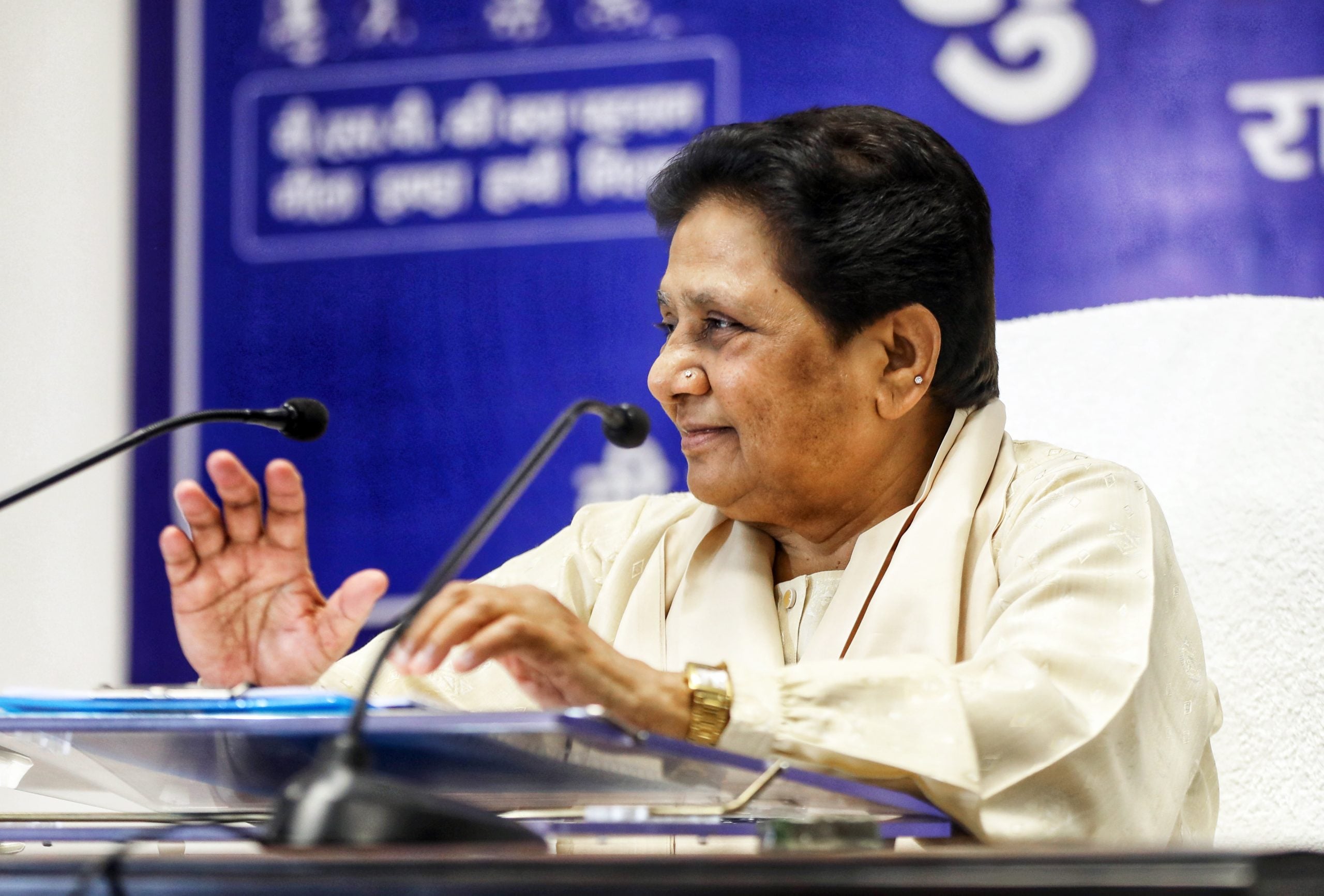 Blue colour has traditionally been associated with Mayawati's BSP. | ANI