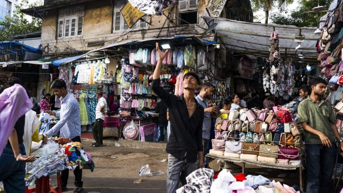 Market stalls in Mumbai, India, on Sunday, Aug. 9, 2026. | Bloomberg