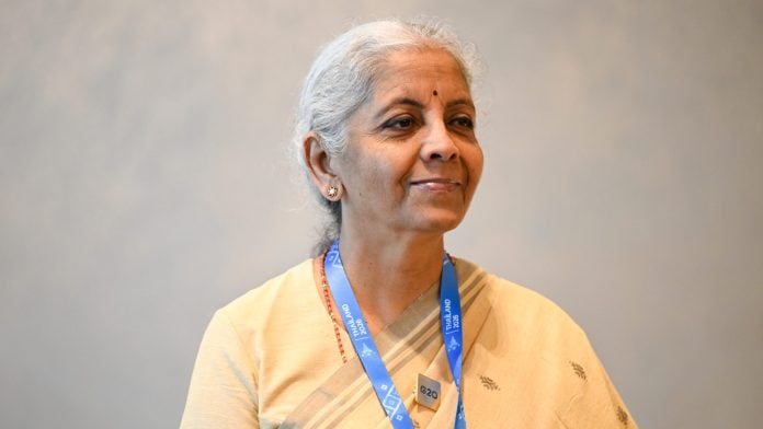 Nirmala Sitharaman during the International Monetary Fund (IMF) and World Bank annual meetings in Bangkok, Thailand on Oct. 15. Photographer: Sirachai Arunrugstichai/Bloomberg