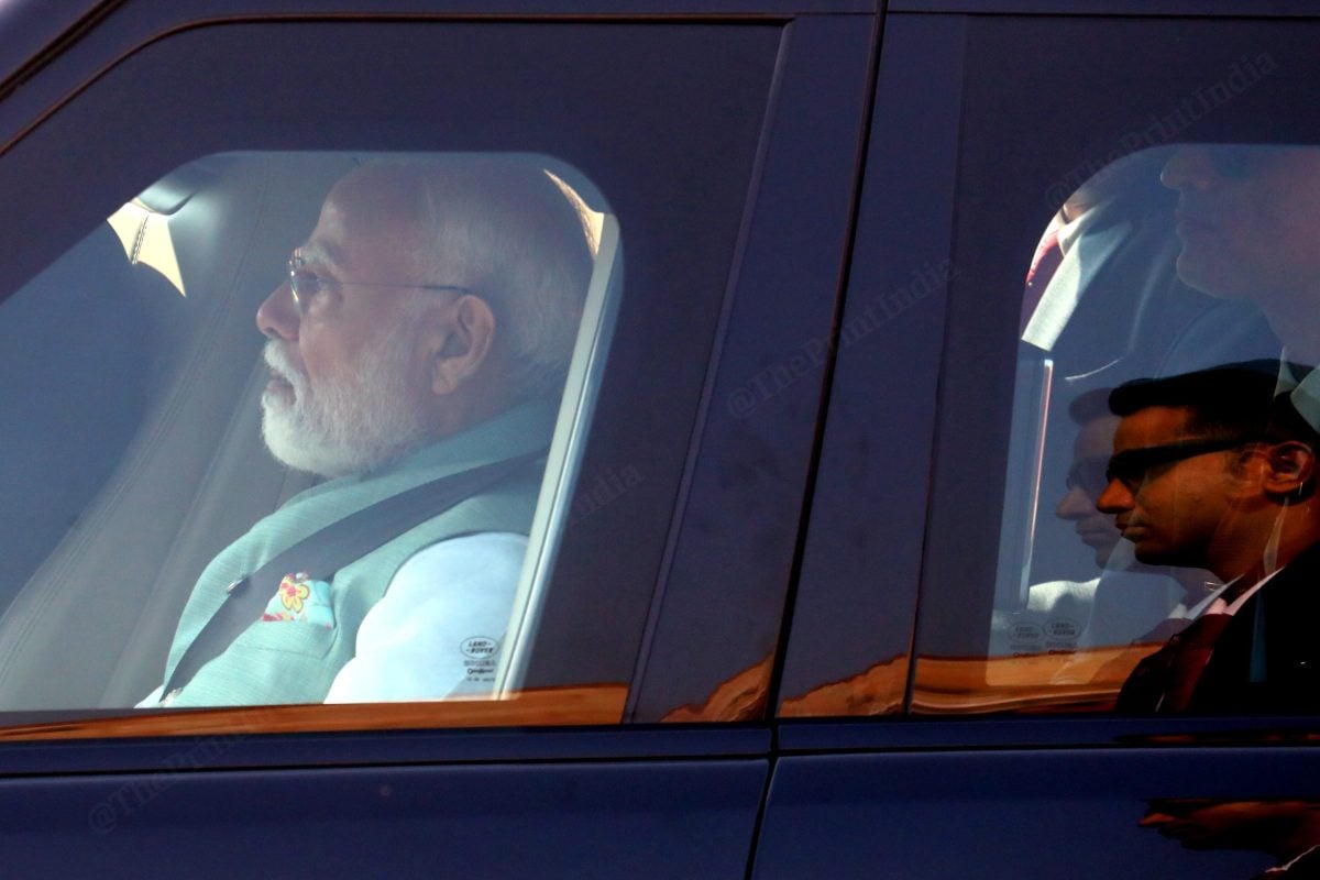 Prime Minister Narendra Modi arrives at Rashtrapati Bhavan Tuesday | Praveen Jain/ThePrint