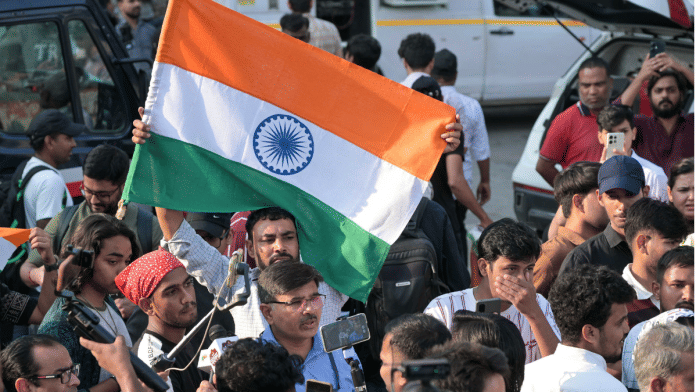 Tiranga, protest, connaught Place