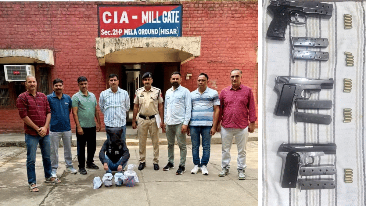 22 सितंबर को सीआईए मिल गेट की टीम ने हिसार के सातरोड़ कलां से एक व्यक्ति को दो तुर्की जिगाना पिस्तौलों के साथ गिरफ्तार किया था. | विशेष व्यवस्था