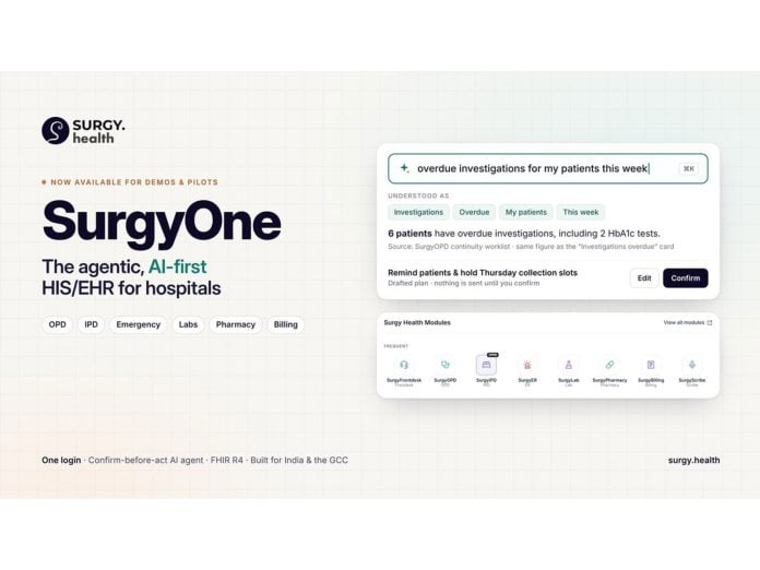 Surgy Health launches SurgyOne, an agentic AI-first HIS/EHR for mid-market hospitals in India and the GCC
