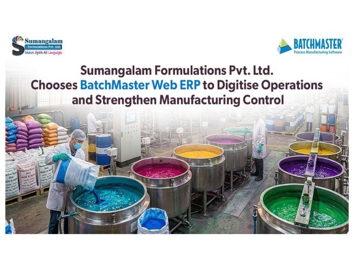 Sumangalam Formulations Pvt. Ltd. Selects BatchMaster Web ERP to Modernize Manufacturing Operations