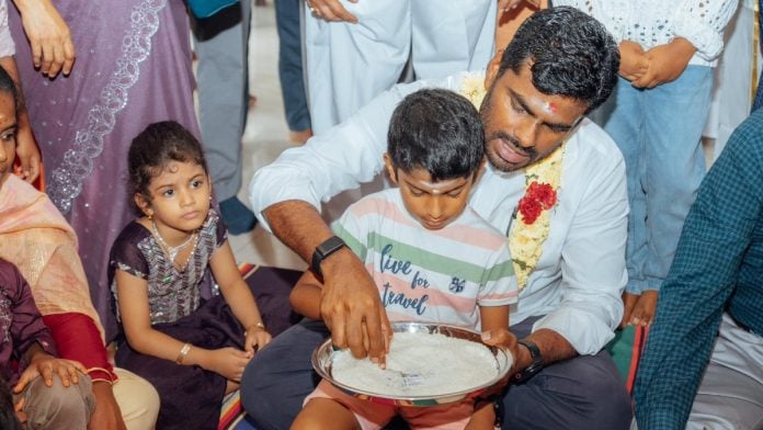 Annamalai during Vijayadashami celebrations held at Thamarai World School in Coimbatore on 20 October | X @annamalai_k
