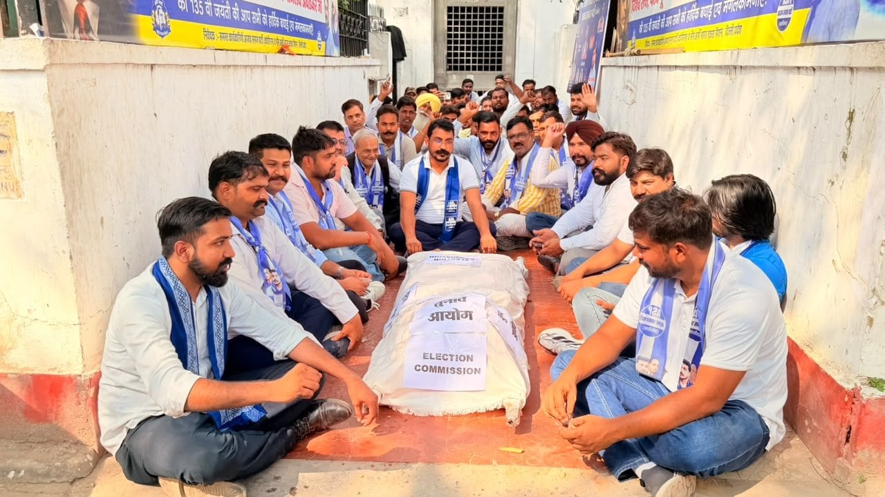 Chandrashekhar Azad and Aazad Samaj Party members at his MP residence in Delhi | Photo: @BhimArmyChief/X