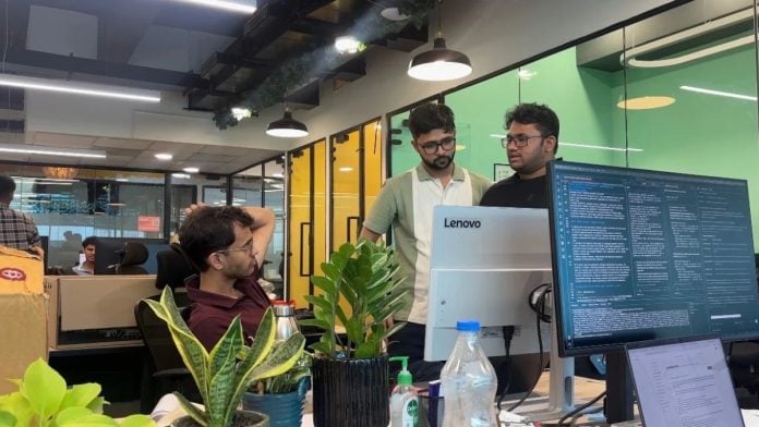 Cofounders Vinit Sarode (left) and Jayanth Emmadi (right) discussing the newest update | Vitasta Kaul, ThePrint