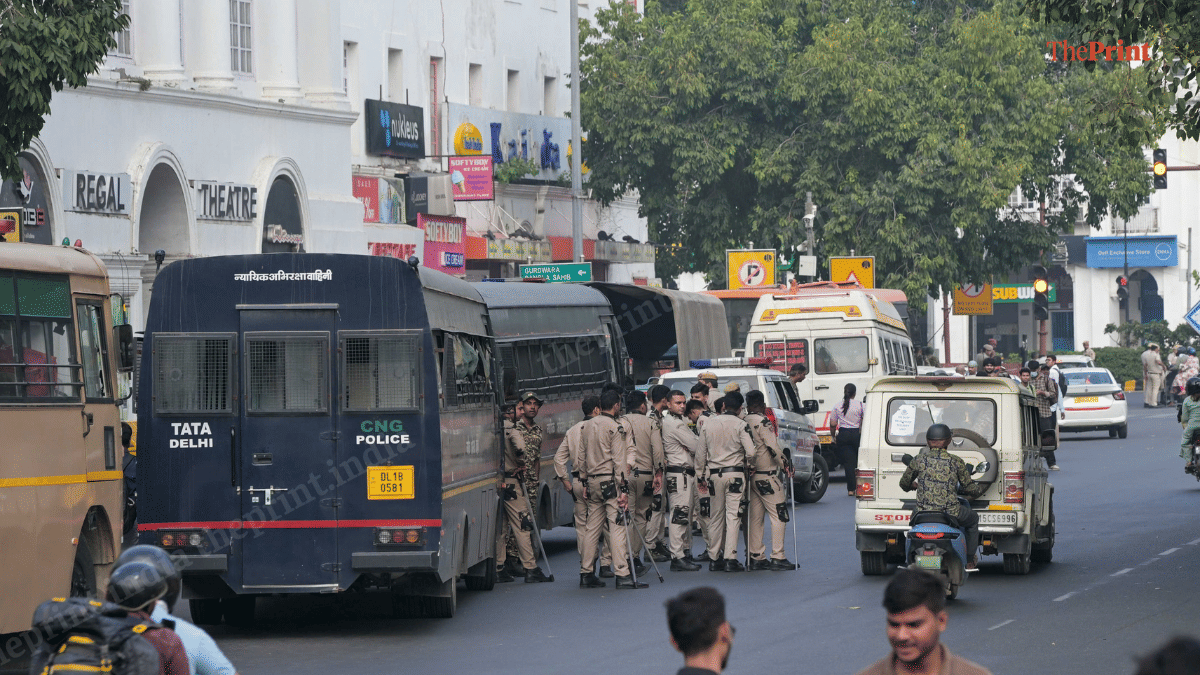 A police van parked near Jantar Mantar in New Delhi on 10 October, 2026 | Suraj Singh Bisht/ThePrint