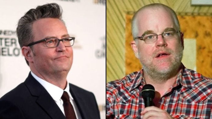 File photo of Matthew Perry and Philip Seymour Hoffman | Source: Reuters, Wikimedia