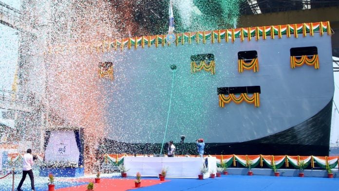 Surya being commissioned into the Indian Navy in Visakhapatnam on 6 October, 2026 | X@rajnathsingh