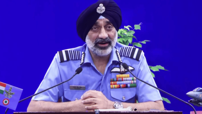 Air Chief Marshal A.P. Singh at the IAF's annual press conference, held ahead of the Air Force Day, on Saturday | ANI