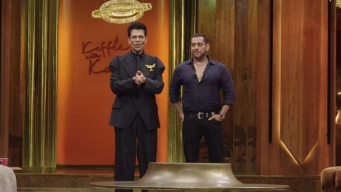 A still from the teaser of the first episode of Koffee with Karan Season 9, featuring Salman Khan. Image: @jiohotstarreality/Instagram
