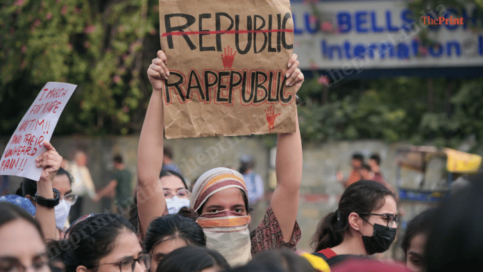 Students hold a solidarity march in immediate aftermath of Aastha Kunj park gangrape case, near Lady Shri Ram College (LSR), in New Delhi on 23 September, 2026 | Suraj Singh Bisht/ThePrint
