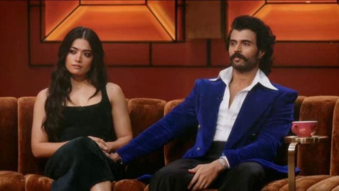 Rashmika Mandanna and Vijay Deverekonda appeared on Koffee with Karan Season 9 on 21 October | Screengrab from Koffee with Karan