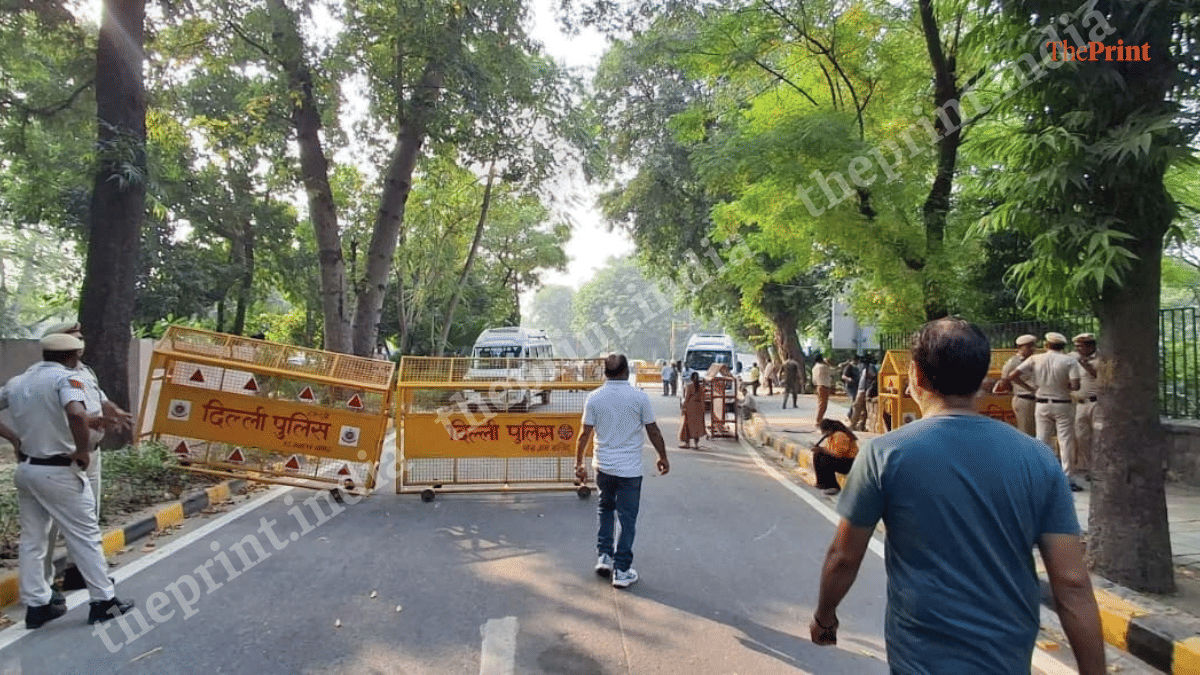Police deployment at Rajghat in New Delhi on 8 October, 2026 | Ilma Firoz/ThePrint