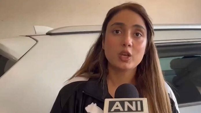 Shraddha Dubey giving media byte to news agency ANI on 18 October, 2026 | X @ANI
