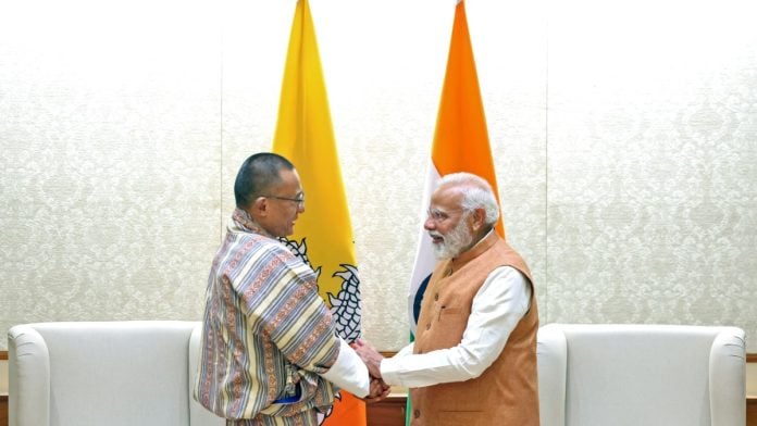 File photo of Bhutan's PM Dasho Tshering Tobgay calling on Prime Minister Narendra Modi at 7, Lok Kalyan Marg in New Delhi on 15 March, 2024 | ANI