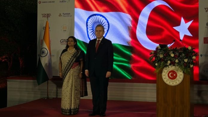 Alpana Dubey, Joint Secretary (Southern Europe) in the MEA with Ambassador of Turkey to India, Ali Murat Ersoy | By special arrangement
