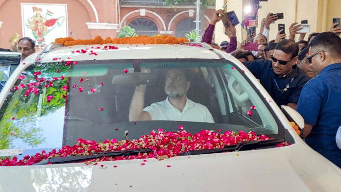 Congress leader Rahul Gandhi leaves the Sultanpur court after the defamation case against him was dismissed on Monday | PTI