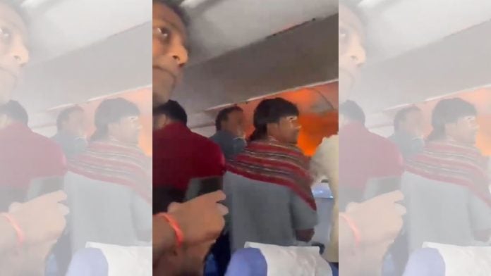 IndiGo flight operating from Delhi to Chennai reportedly made an emergency landing at Rajiv Gandhi International Airport in Hyderabad after a passenger's power bank caught fire on board. | X