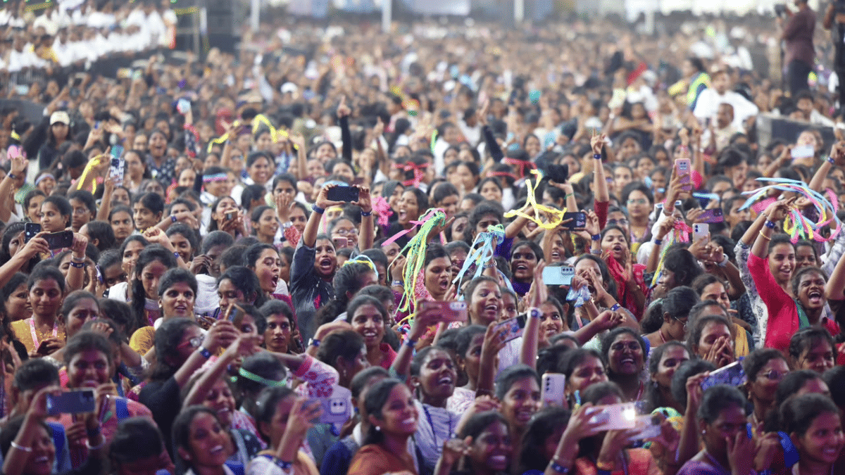 The young crowd at Rahul Gandhi's Chhatron Ki Goonj event in Chennai | X/@INCIndia