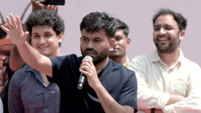 File photo of CJP founder Abhijeet Dipke with co-convenors Saurav Das and Ashutosh Ranka. The trio was released from preventive detention on Sunday | Suraj Singh Bisht | ThePrint