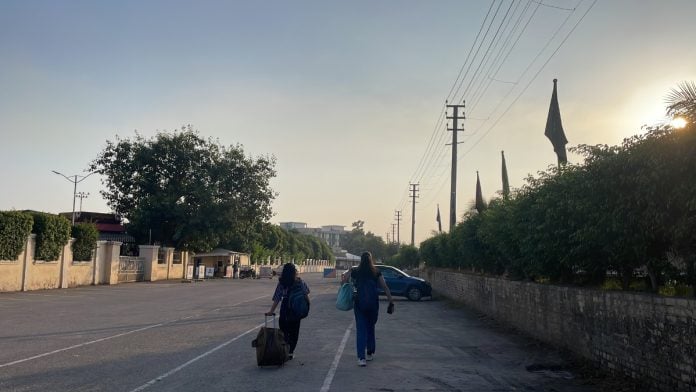 Students were seen leaving for home after Chitkara University suspended classes for four days following the unrest | ThePrint