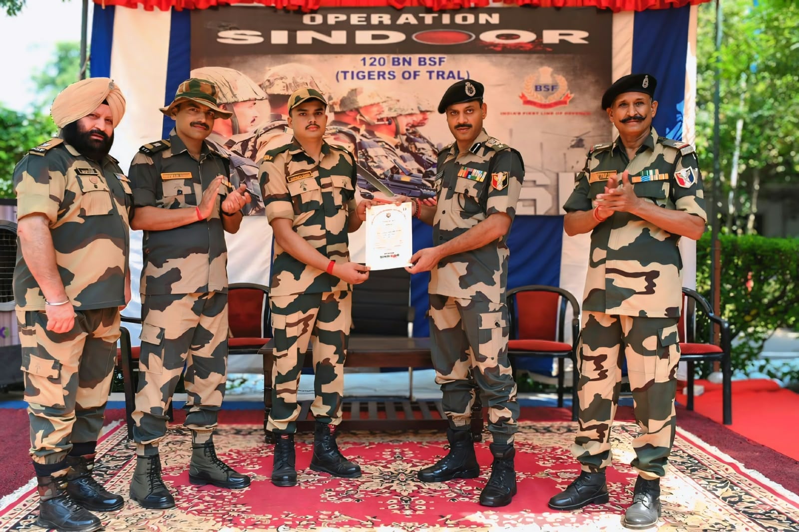 Sacked BSF constable Gopinath Ghosh (third from left), who worked as a cook with the Border Security Force (BSF), was commended for his work during Operation Sindoor | Special Arrangement