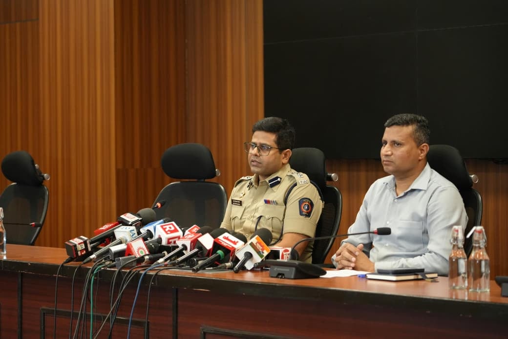 DCP Detection Tilak Raj Roushan addressing a press conference in Mumbai Monday | By special arrangement