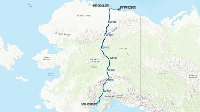 The Alaska LNG project involves building a pipeline of nearly 1,300 km from the North Slope to Nikiski, a port on the Kenai Peninsula, where the gas would be converted into liquefied natural gas and shipped to overseas buyers | Source: Alaska LNG