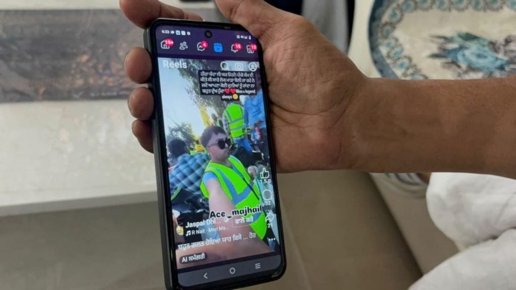 Bhupendra Singh scrolls through his son's social media after his death. Sakshi Mehra | ThePrint