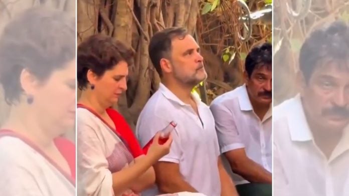 In the video, Priyanka is seen taking the drink from Rahul, sniffing it, and taking a sip before returning it to her brother | X/@BJP4India
