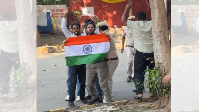 CJP's Ashutosh Ranka seen with others at Jantar Mantar Tuesday | X: @AshutoshRanka