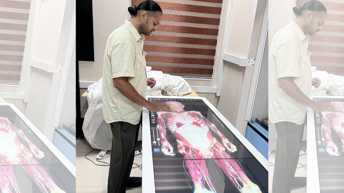 The department uses an artificial cadaver, a touch-enabled anatomy table, to teach engineering students the human body they are trying to model | Sneha Richhariya/ThePrint